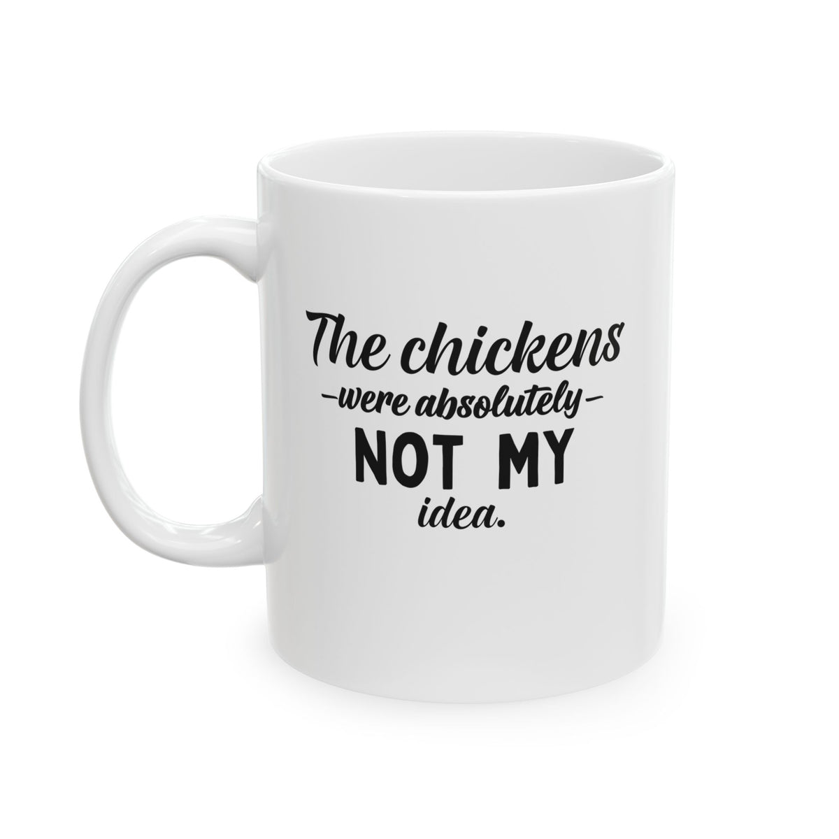 The Chickens Were Absolutely Not My Idea | Funny Chicken Coffee Mug | 11 oz
