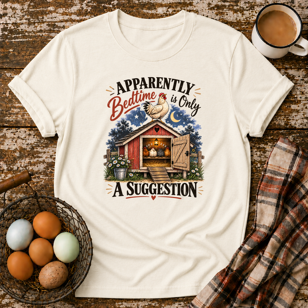 Bedtime Is Only A Suggestion T-Shirt in Natural