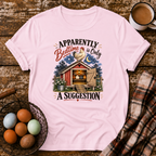 Bedtime Is Only A Suggestion T-Shirt in Light Pink