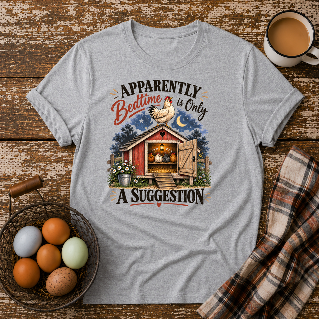 Bedtime Is Only A Suggestion T-Shirt in Sport Grey