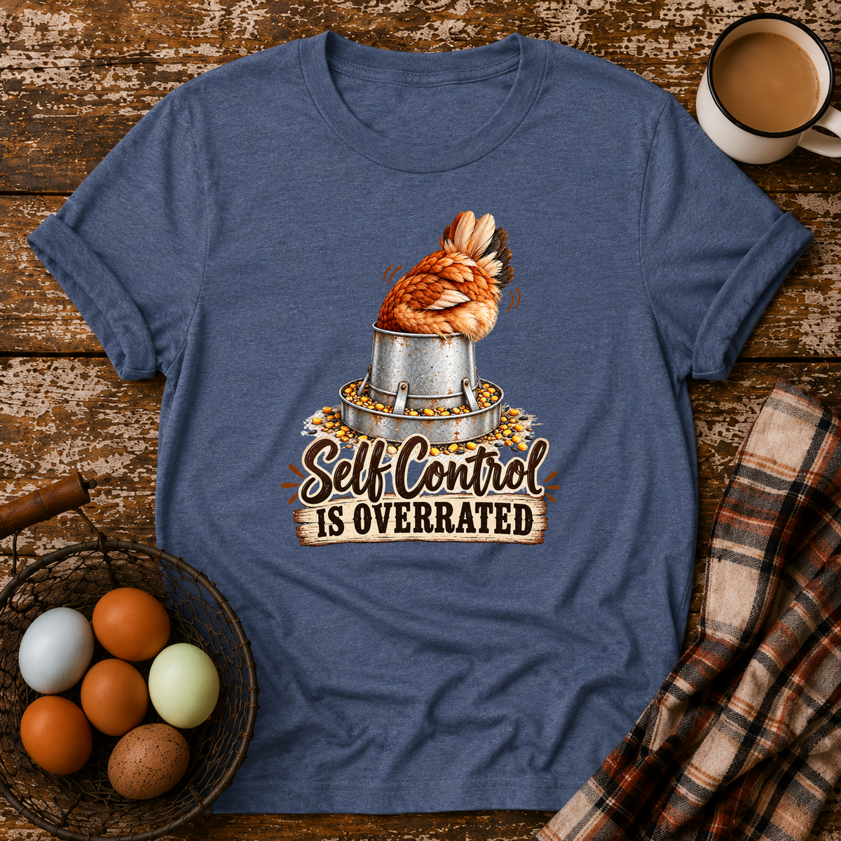 Self Control Is Overrated T-Shirt in Heather Indigo