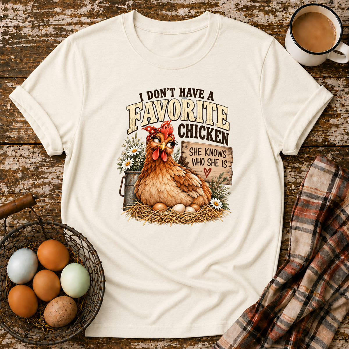 I Don't Have A Favorite Chicken T-Shirt in Natural