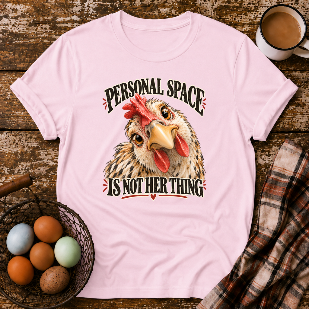 Personal Space Is Not Her Thing T-Shirt in Light Pink