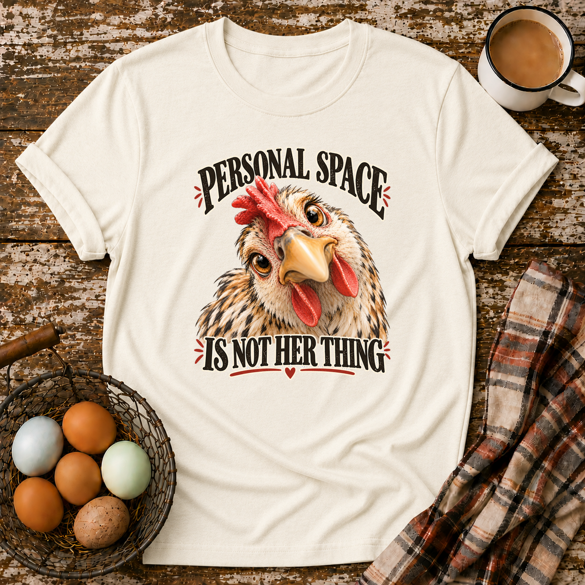 Personal Space Is Not Her Thing T-Shirt in Natural