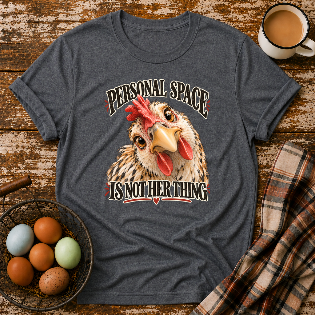 Personal Space Is Not Her Thing T-Shirt in Dark Heather Grey