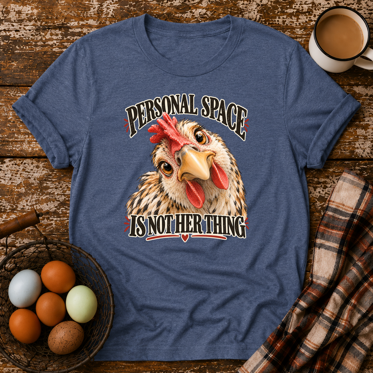 Personal Space Is Not Her Thing T-Shirt in Heather Indigo