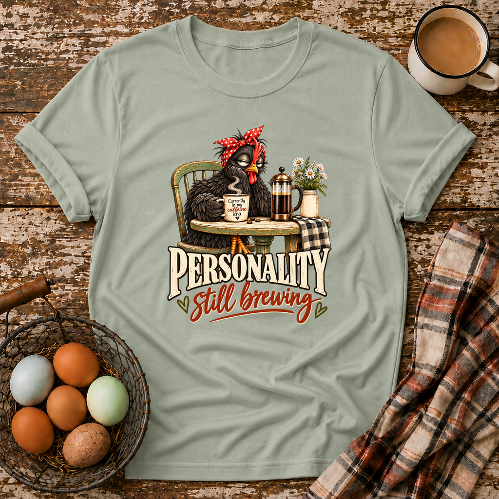 Personality Still Brewing T-Shirt in Sage