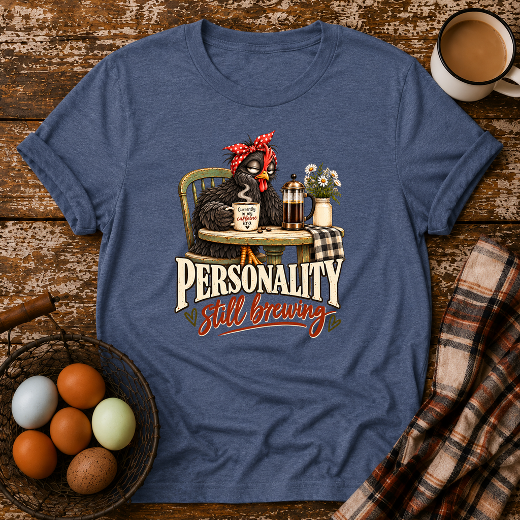 Personality Still Brewing T-Shirt in Heather Indigo