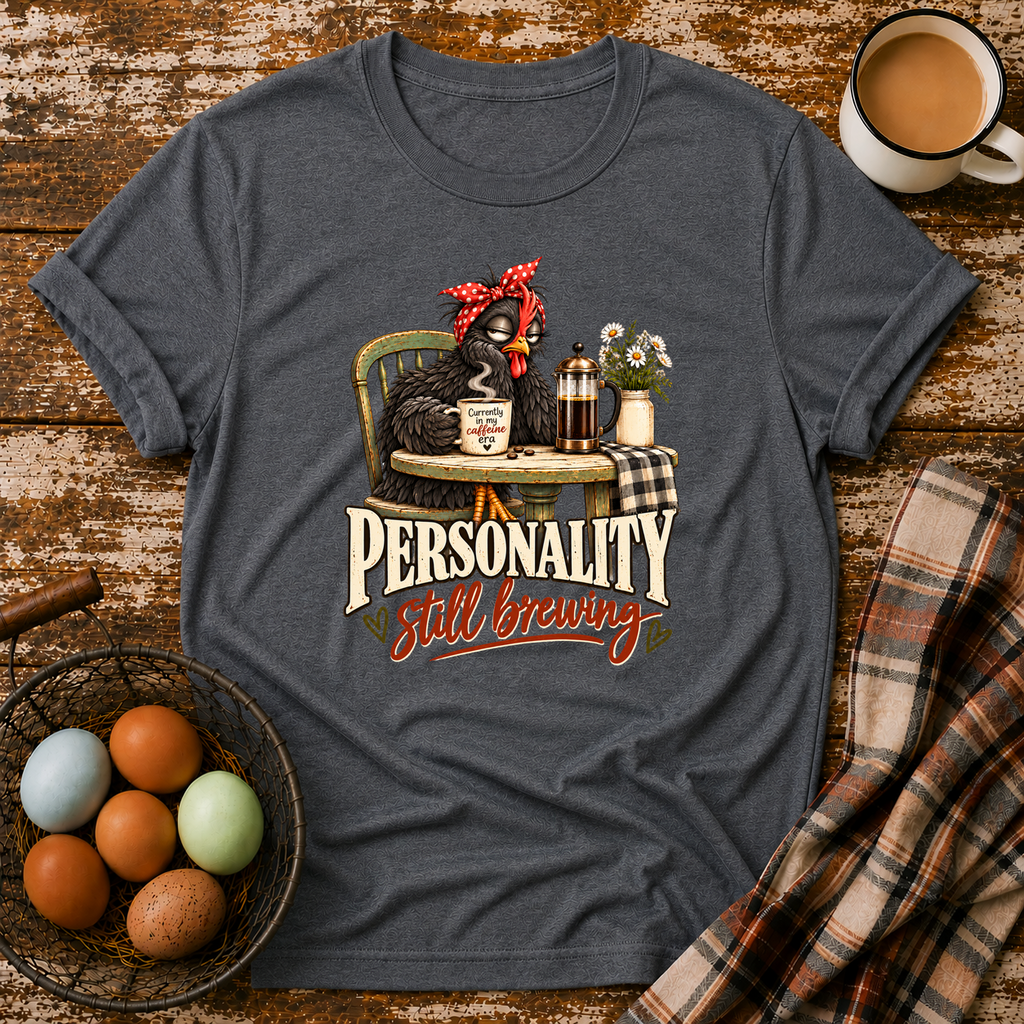 Personality Still Brewing T-Shirt in Dark Heather Grey
