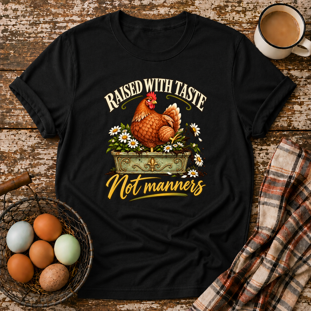 Raised With Taste Not Manners T-Shirt in Black