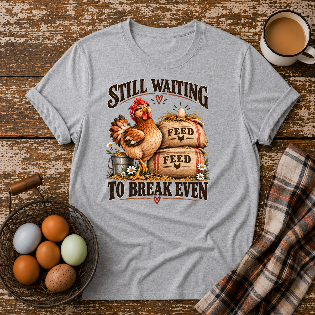 Still Waiting to Break Even T-Shirt in Sport Grey