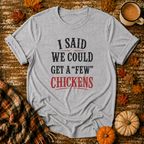 A Few Chickens T-Shirt in Sport Grey on Shady Hen Mercantile Fall mockup