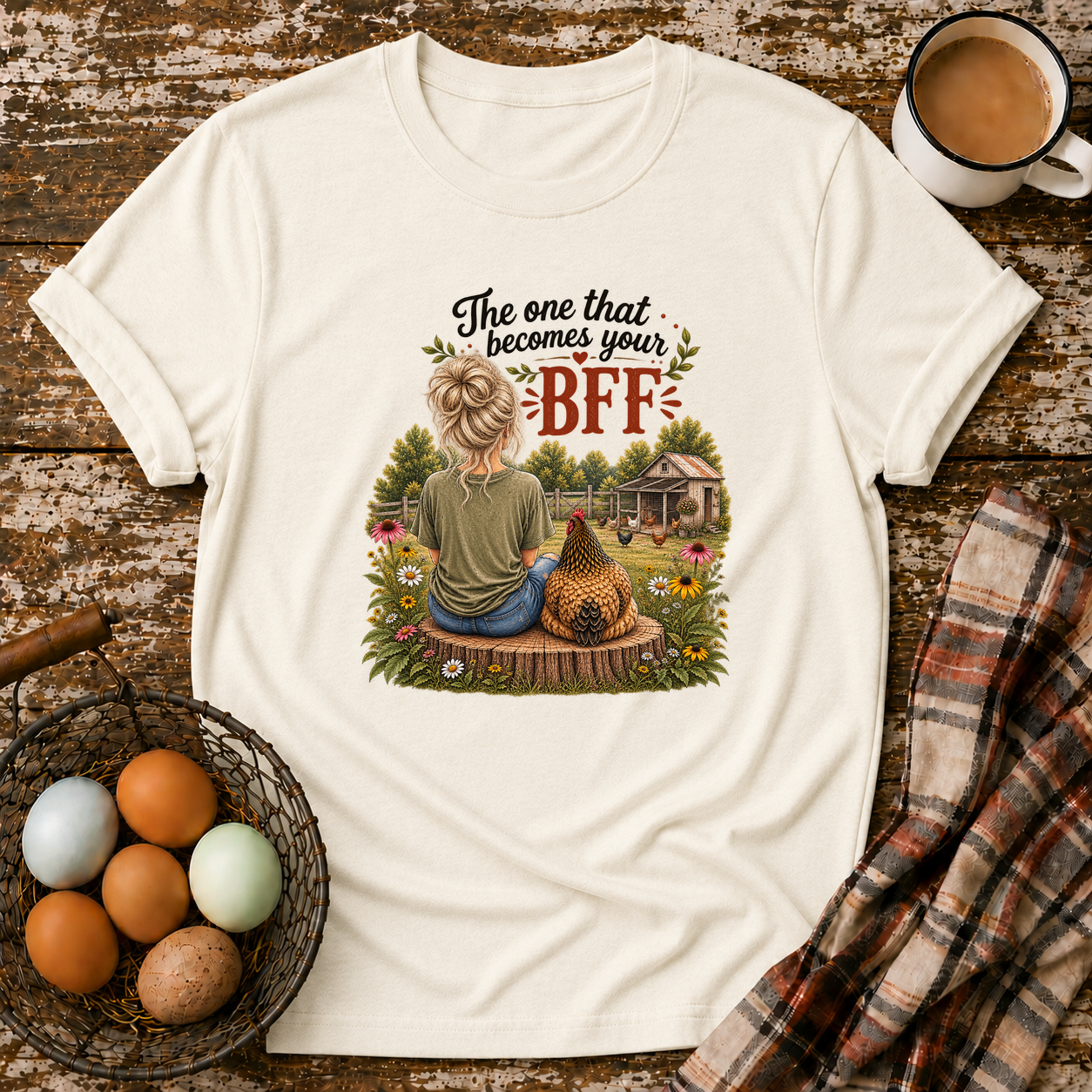 BFF Blonde Hair T-Shirt in Natural