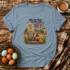 BFF Blonde Hair T-Shirt in Stone Blue