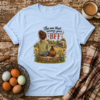 BFF Brown Hair T-Shirt in Light Blue