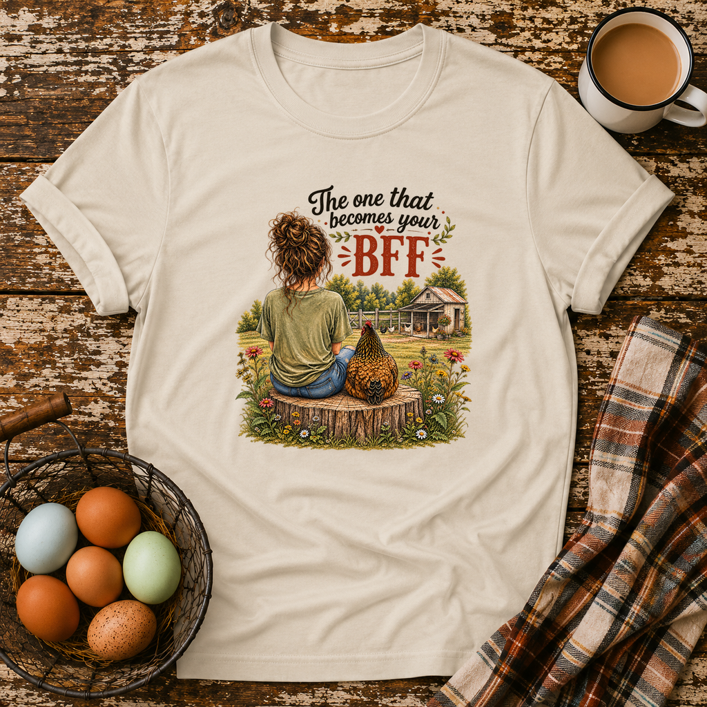 BFF Brown Hair T-Shirt in Sand