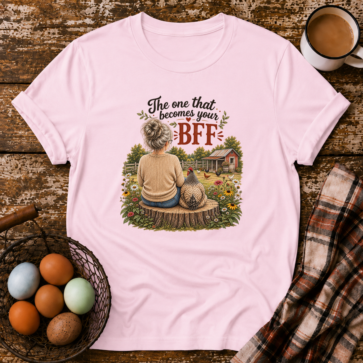 BFF Gray Hair T-Shirt in Light Pink