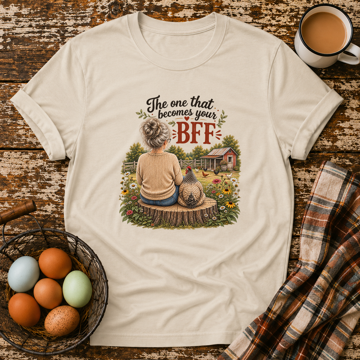 BFF Gray Hair T-Shirt in Sand