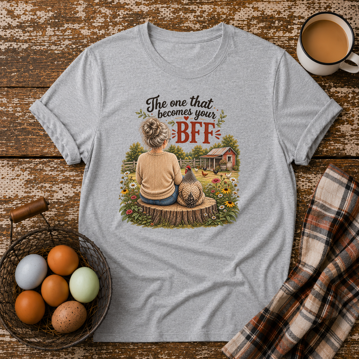 BFF Gray Hair T-Shirt in Sport Grey