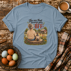 BFF Gray Hair T-Shirt in Stone Blue