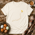 Baby Chick Footprints T-Shirt in Natural on Shady Hen Mercantile Evergreen mockup