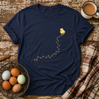 Baby Chick Footprints T-Shirt in Navy on Shady Hen Mercantile Evergreen mockup