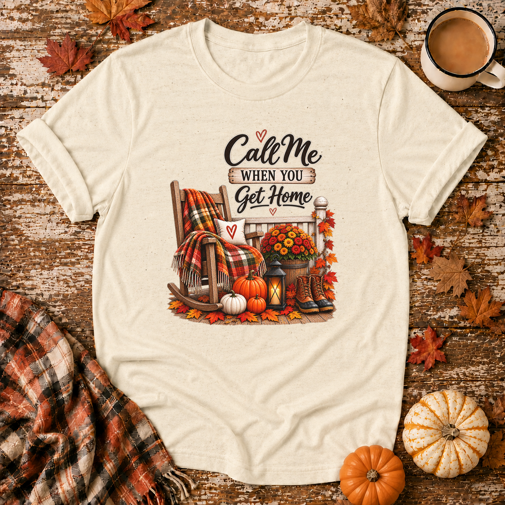 Call Me When You Get Home T-Shirt in Natural