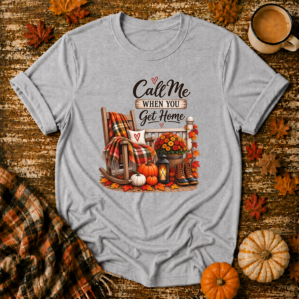 Call Me When You Get Home T-Shirt in Sport Grey
