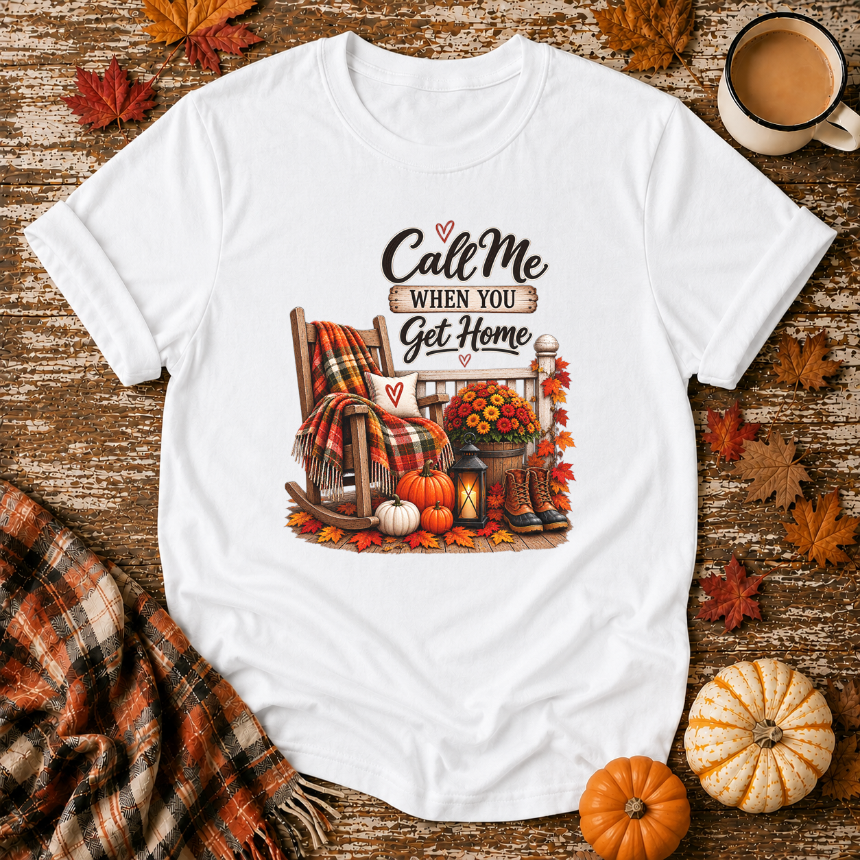 Call Me When You Get Home T-Shirt in White