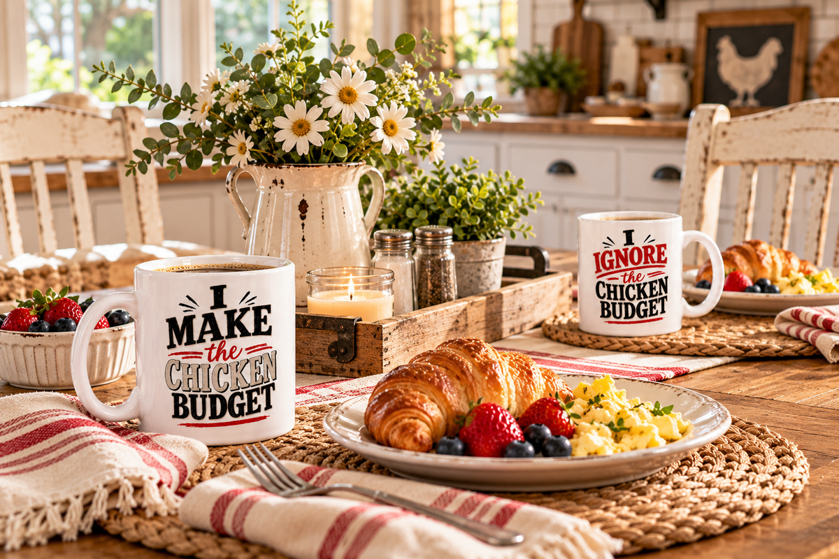 Chicken Budget Committee | Funny Couples Coffee Mug Set of 2