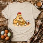 Chicken & Waffles T-Shirt in Sand on Shady Hen Mercantile Evergreen mockup
