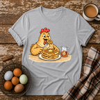 Chicken & Waffles T-Shirt in Sport Grey on Shady Hen Mercantile Evergreen mockup