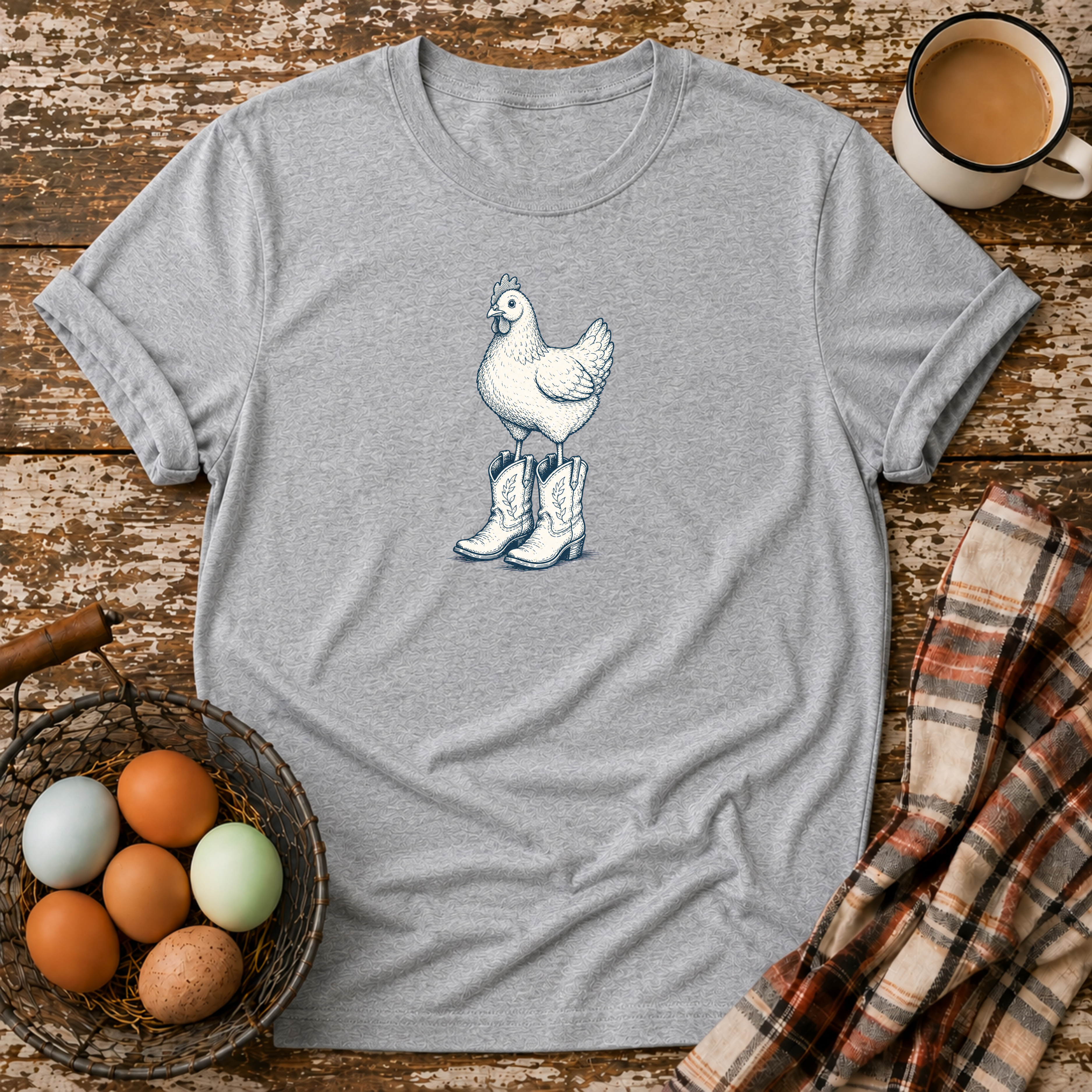 Chicken Wearing Cowboy Boots T-Shirt