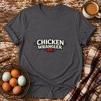 Chicken Wrangler Jr  Tee in Charcoal on Shady Hen Mercantile Evergreen mockup