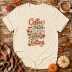 Coffee Tastes Better When the Leaves Are Falling T-Shirt in Natural