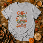 Coffee Tastes Better When the Leaves Are Falling T-Shirt in Sport Grey