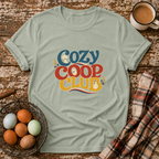 Cozy Coop Club T-Shirt in Sage on Shady Hen Mercantile Evergreen mockup