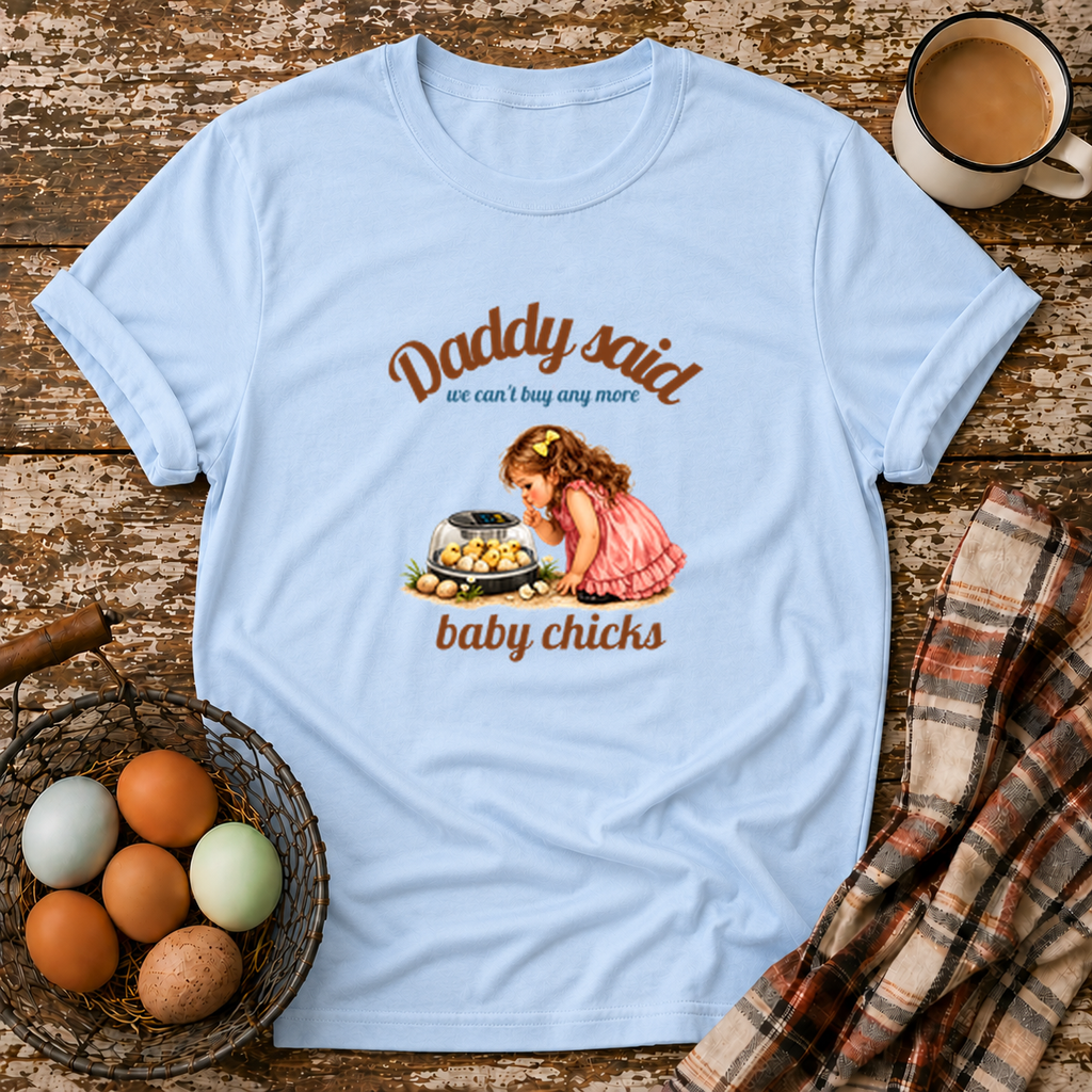 Daddy Said Tee in Light Blue on Shady Hen Mercantile Evergreen mockup