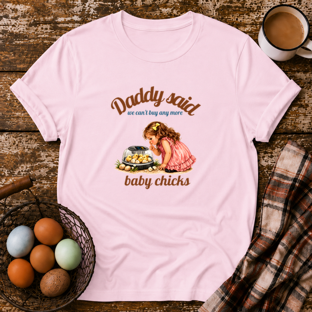 Daddy Said Tee in Light Pink on Shady Hen Mercantile Evergreen mockup