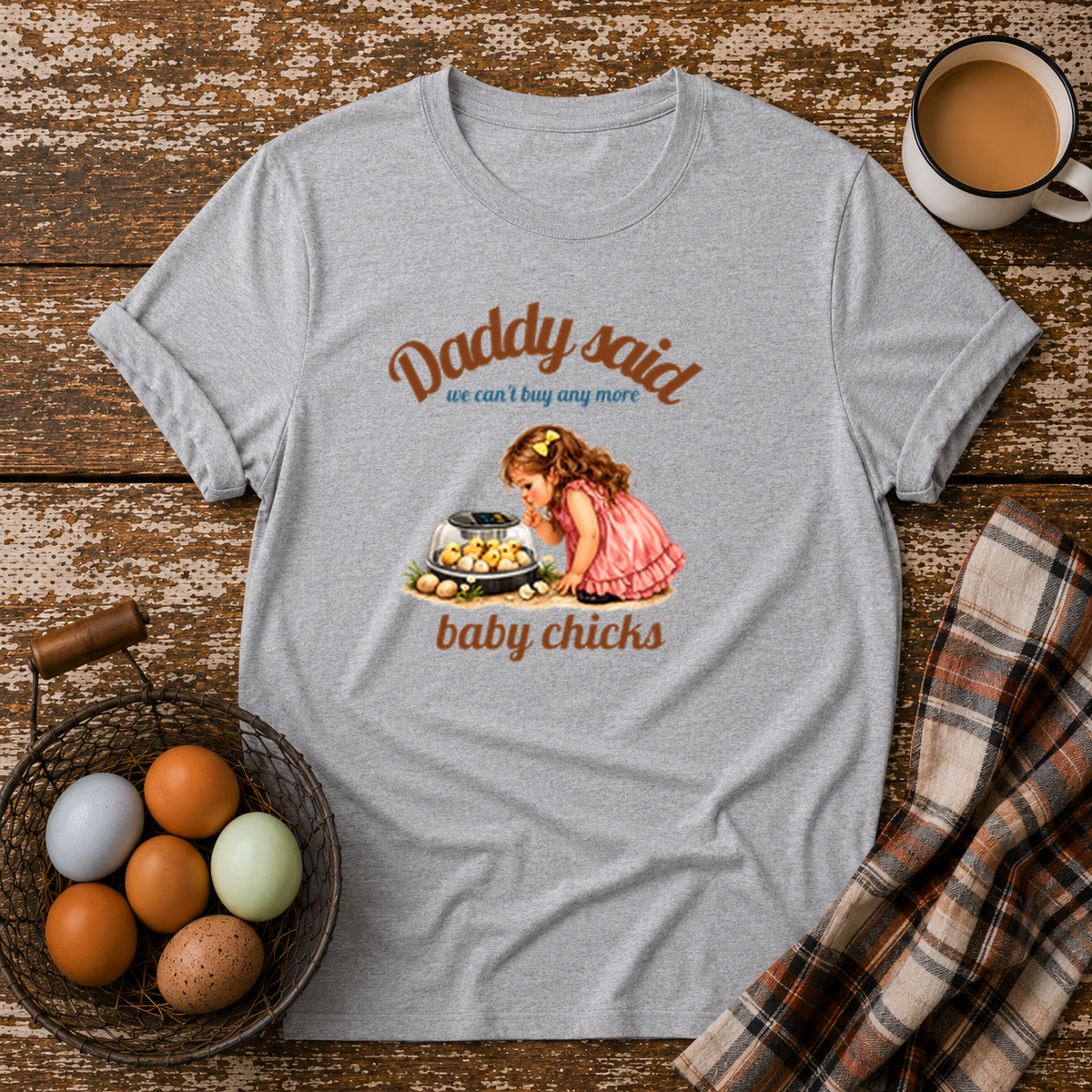 Daddy Said Tee in Sport Grey on Shady Hen Mercantile Evergreen mockup