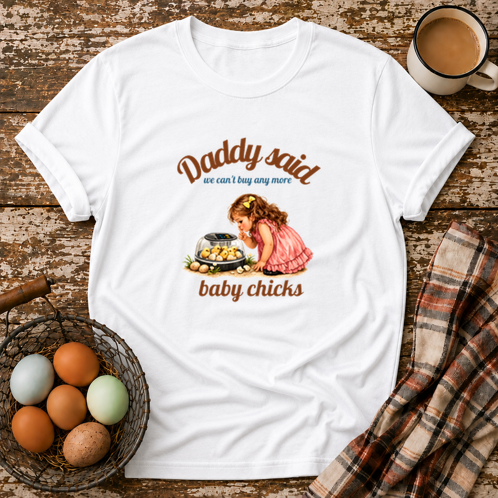 Daddy Said Tee in White on Shady Hen Mercantile Evergreen mockup