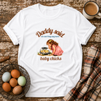 Daddy Said Tee in White on Shady Hen Mercantile Evergreen mockup