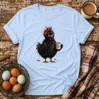 Don't Talk To Me Yet T-Shirt in Light Blue on Shady Hen Mercantile Evergreen mockup