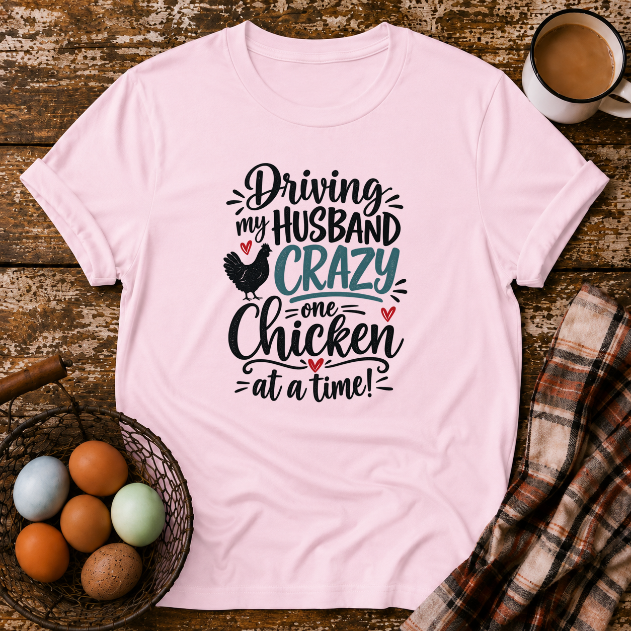 Driving My Husband Crazy T-Shirt in Light Pink