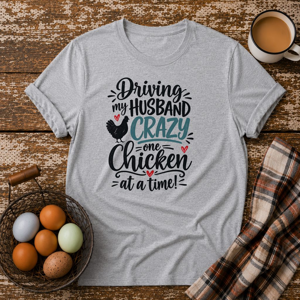 Driving My Husband Crazy T-Shirt in Sport Grey