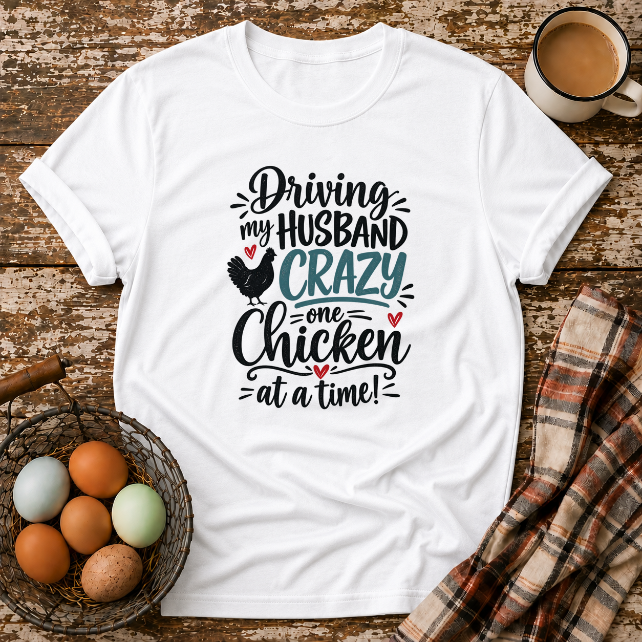 Driving My Husband Crazy T-Shirt in White