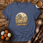 Empty Nest Full Coop T-Shirt in Heather Indigo on Shady Hen Mercantile Evergreen mockup