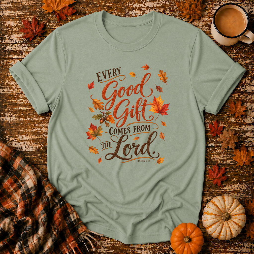 Every Good Gift Comes From the Lord T-Shirt in Sage
