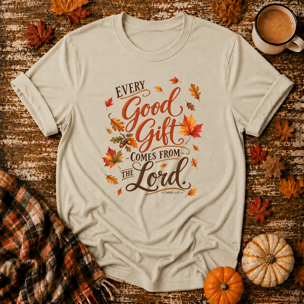 Every Good Gift Comes From the Lord T-Shirt in Sand