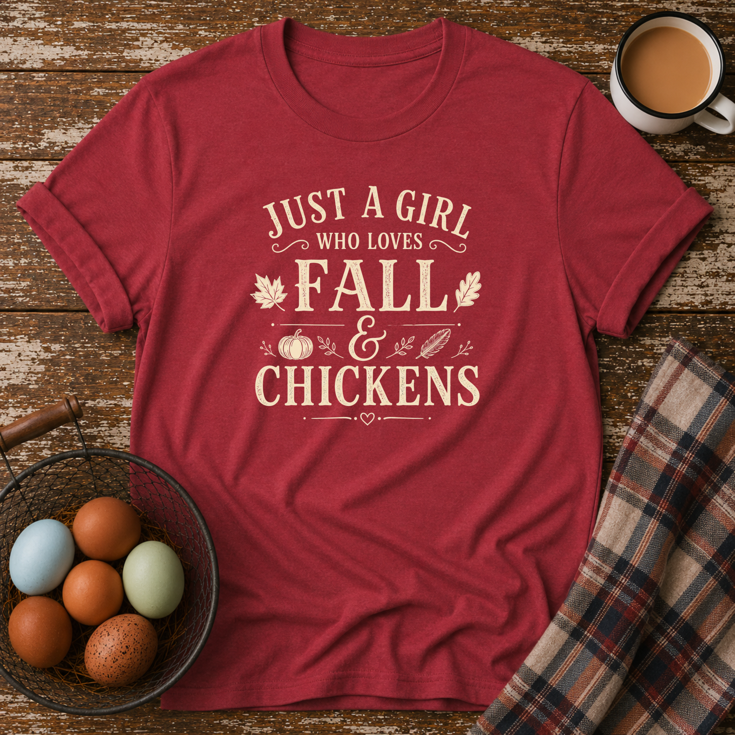 Just A Girl Who Loves Fall & Chickens T-Shirt